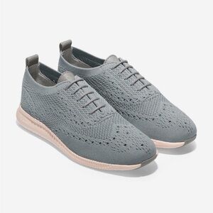 Cole Haan 2.Zerogrand Stitchlite Oxford Sneaker Shoe Dusty Blue Blush Pink 10.5